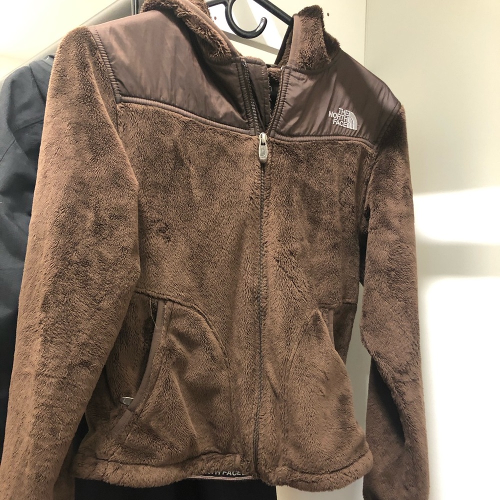 The north face: full zip: small: brown